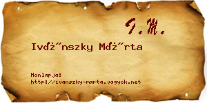 Ivánszky Márta névjegykártya