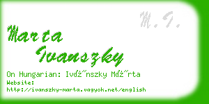 marta ivanszky business card